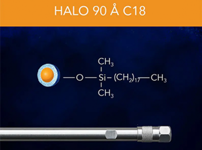 Halo HPLC Column C18, 5 um, 4.6 X 100 mm