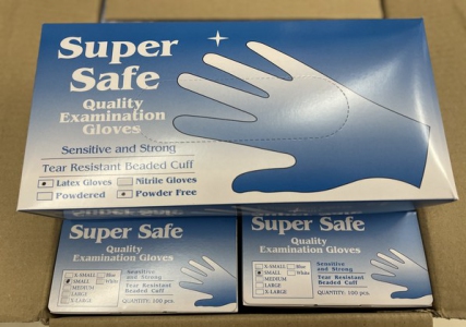 Supersafe Latex Glove, Size L (100pc/box)