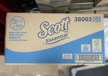SCOTT® Essential™ Multi-Fold Hand Towel, 1 ply, 16 pkts x 250s (24.0 x 19.5cm), 4,000 sheets