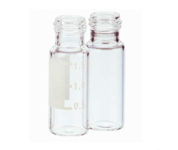 Chrominex 2ml Clear vial, 9-425 screw top, graduated with writing area, 100/pk